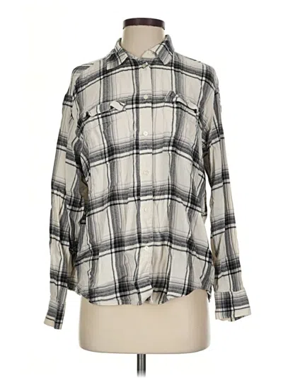 Pre-owned Gap Long Sleeve Blouse In Silver