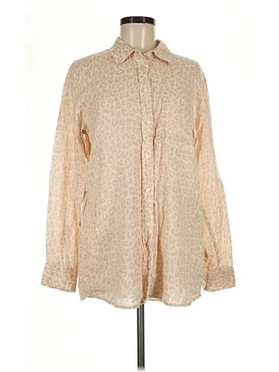 Pre-owned Gap Long Sleeve Blouse In Tan