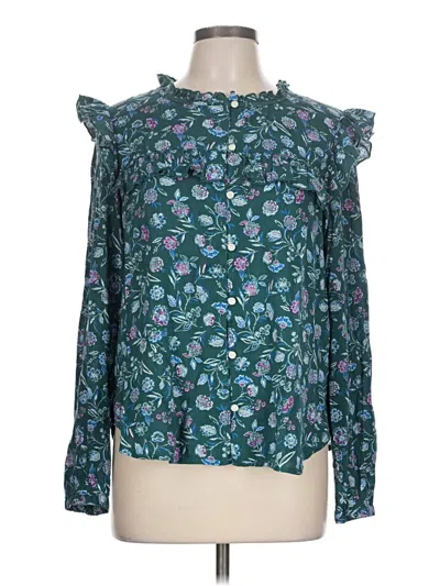 Pre-owned Gap Long Sleeve Blouse In Teal