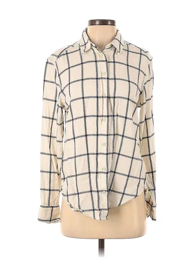 Pre-owned Gap Long Sleeve Blouse In White