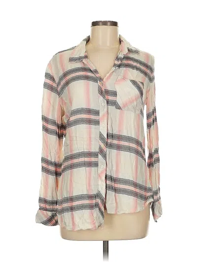 Pre-owned Gap Long Sleeve Blouse In White