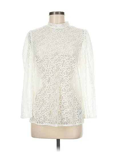 Pre-owned Gap Long Sleeve Blouse In White