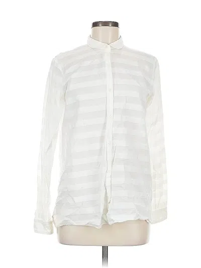Pre-owned Gap Long Sleeve Blouse In White