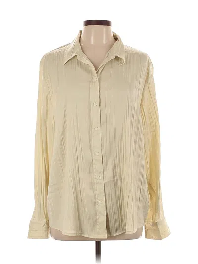 Pre-owned Gap Long Sleeve Blouse In White