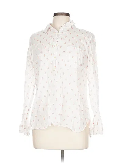 Pre-owned Gap Long Sleeve Blouse In White