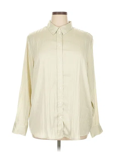 Pre-owned Gap Long Sleeve Blouse In White