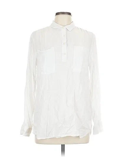 Pre-owned Gap Long Sleeve Blouse In White