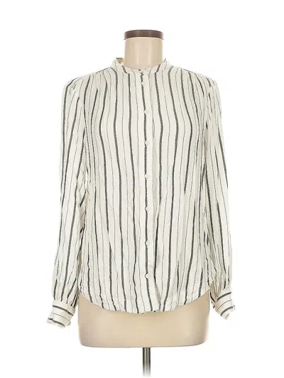 Pre-owned Gap Long Sleeve Blouse In White