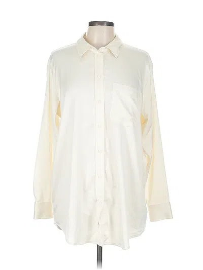 Pre-owned Gap Long Sleeve Blouse In White