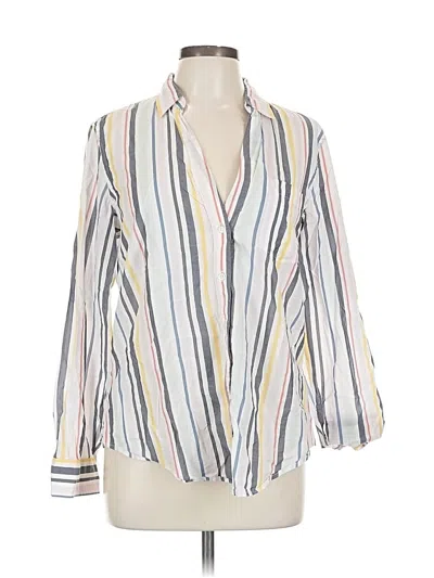 Pre-owned Gap Long Sleeve Blouse In White