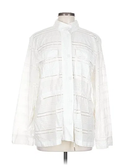 Pre-owned Gap Long Sleeve Blouse In White