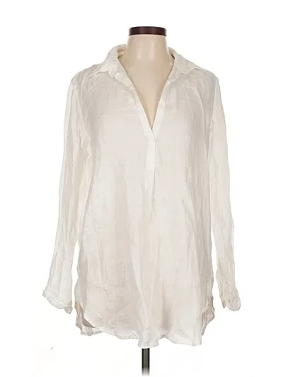 Pre-owned Gap Long Sleeve Blouse In White