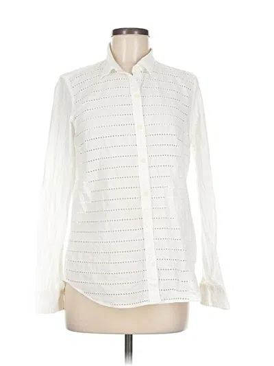 Pre-owned Gap Long Sleeve Blouse In White