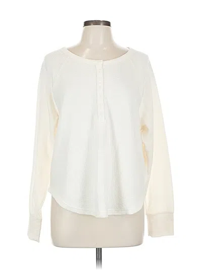 Pre-owned Gap Long Sleeve Blouse In White