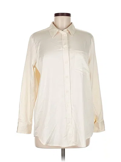 Pre-owned Gap Long Sleeve Blouse In White