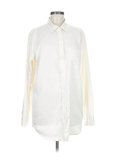 Pre-owned Gap Long Sleeve Blouse In White