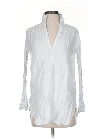 Pre-owned Gap Long Sleeve Blouse In White