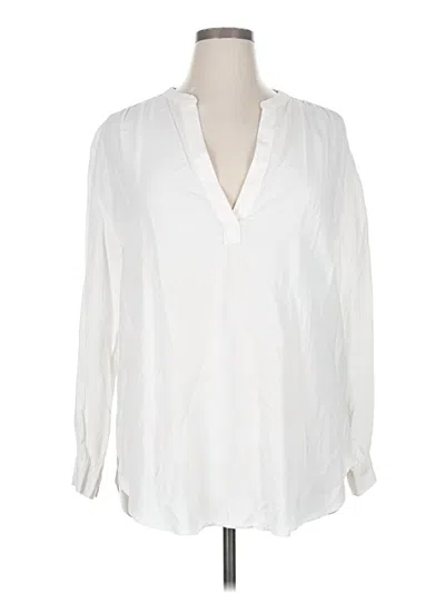 Pre-owned Gap Long Sleeve Blouse In White