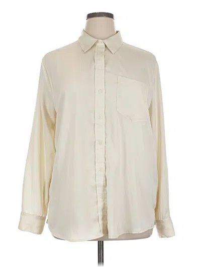 Pre-owned Gap Long Sleeve Blouse In White