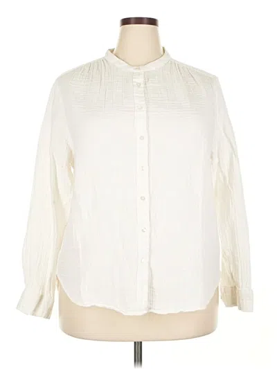 Pre-owned Gap Long Sleeve Blouse In White