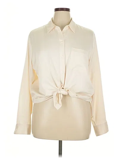 Pre-owned Gap Long Sleeve Blouse In White