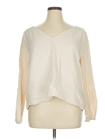 Pre-owned Gap Long Sleeve Blouse In White