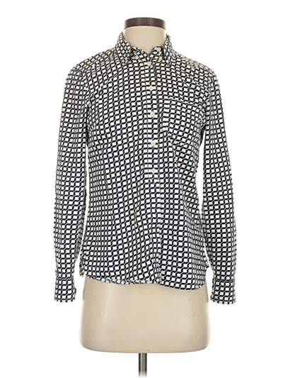 Pre-owned Gap Long Sleeve Blouse In White