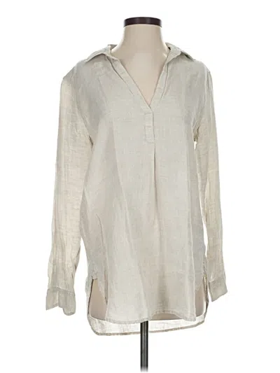 Pre-owned Gap Long Sleeve Blouse In White