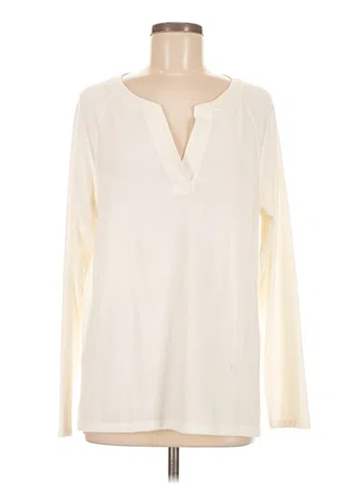 Pre-owned Gap Long Sleeve Blouse In White
