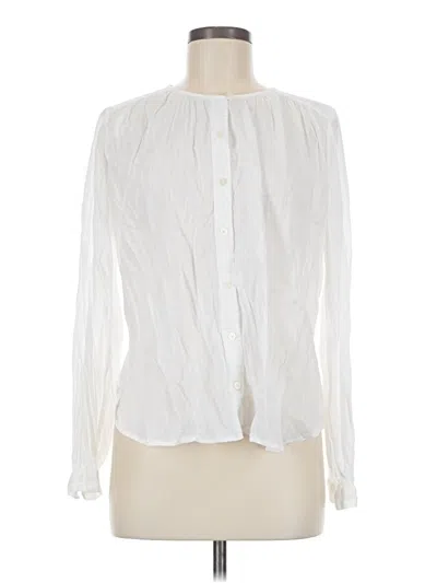 Pre-owned Gap Long Sleeve Blouse In White