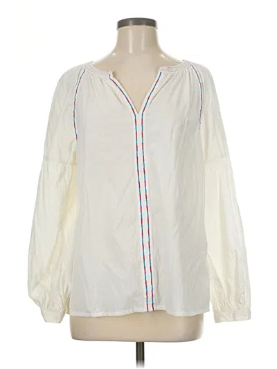 Pre-owned Gap Long Sleeve Blouse In White