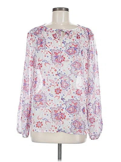 Pre-owned Gap Long Sleeve Blouse In White