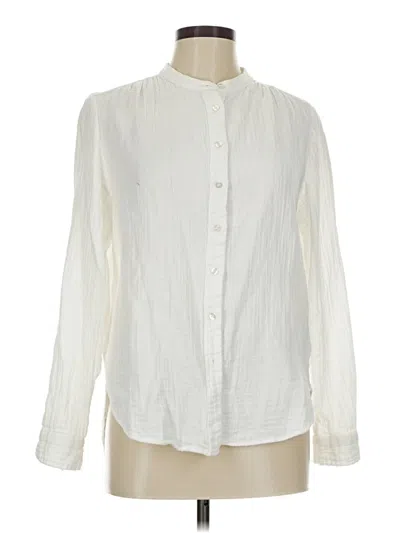 Pre-owned Gap Long Sleeve Blouse In White