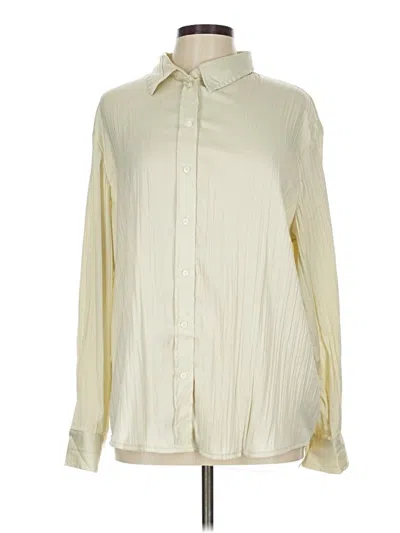 Pre-owned Gap Long Sleeve Blouse In White