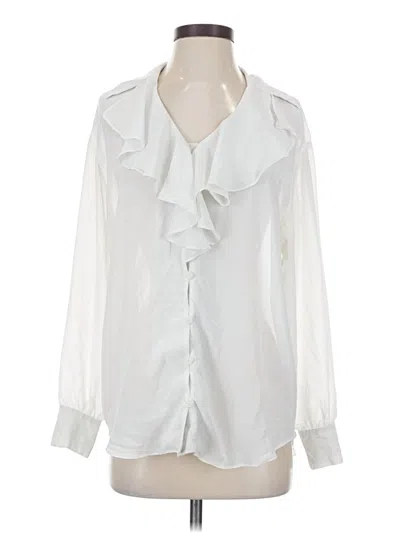 Pre-owned Gap Long Sleeve Blouse In White