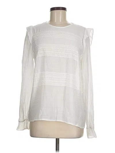 Pre-owned Gap Long Sleeve Blouse In White