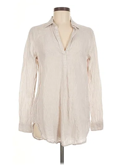 Pre-owned Gap Long Sleeve Blouse In White