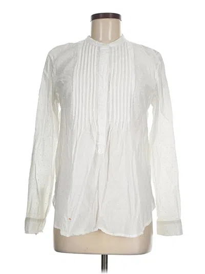 Pre-owned Gap Long Sleeve Blouse In White