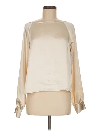 Pre-owned Gap Long Sleeve Blouse In White
