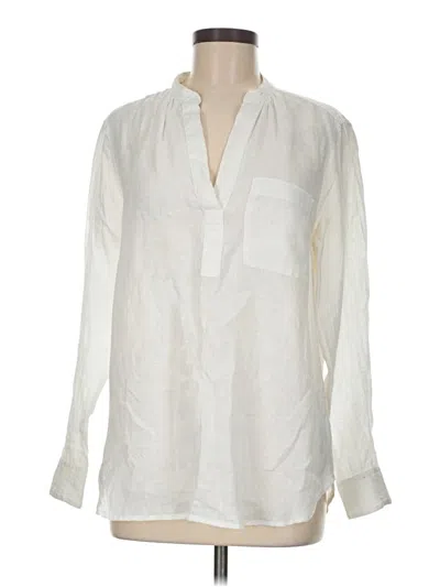 Pre-owned Gap Long Sleeve Blouse In White