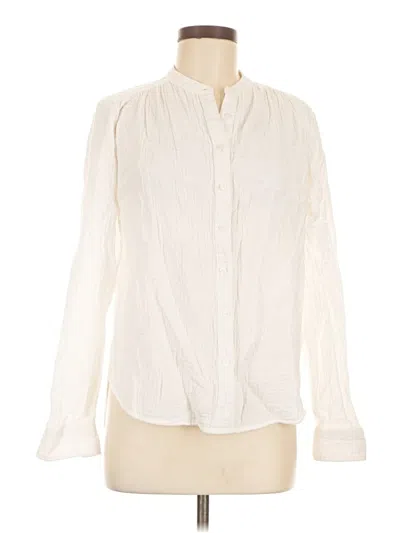 Pre-owned Gap Long Sleeve Blouse In White