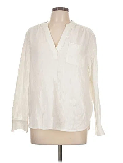 Pre-owned Gap Long Sleeve Blouse In White