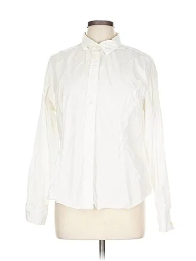 Pre-owned Gap Long Sleeve Blouse In White