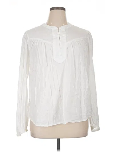 Pre-owned Gap Long Sleeve Blouse In White