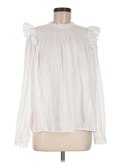 Pre-owned Gap Long Sleeve Blouse In White