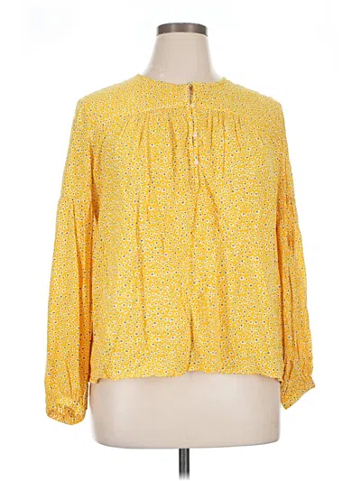 Pre-owned Gap Long Sleeve Blouse In Yellow