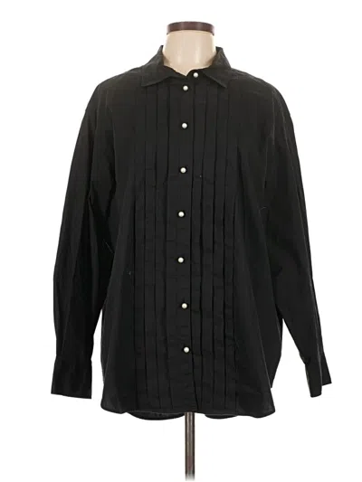 Gap Long Sleeve Button Down Shirt In Black