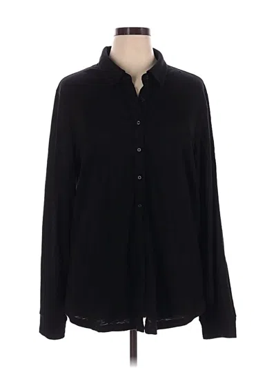Gap Long Sleeve Button Down Shirt In Black