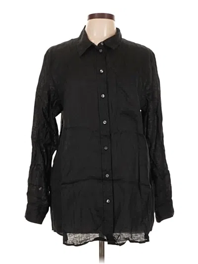 Gap Long Sleeve Button Down Shirt In Black