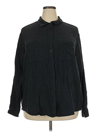 Pre-owned Gap Long Sleeve Button Down Shirt In Black